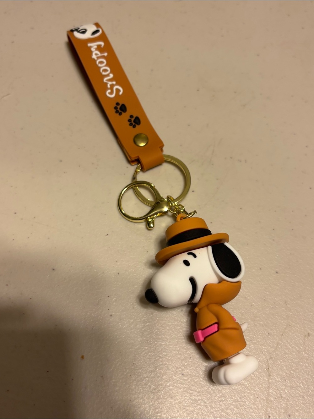Snoopy Dog Keychain with Strap detective. New no tags